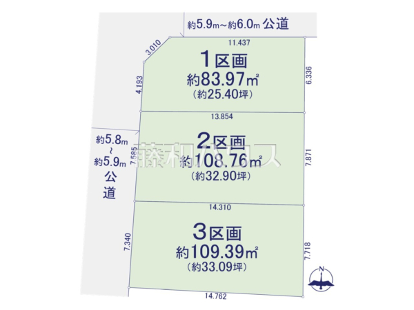 全体区画図　【名古屋市北区大杉３丁目】