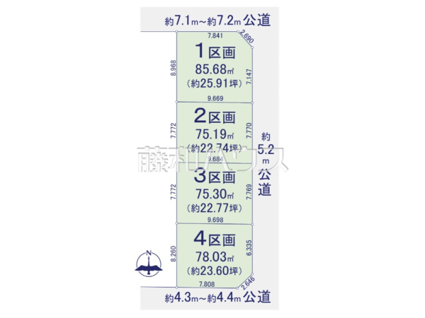 全体区画図　【名古屋市北区木津根町】