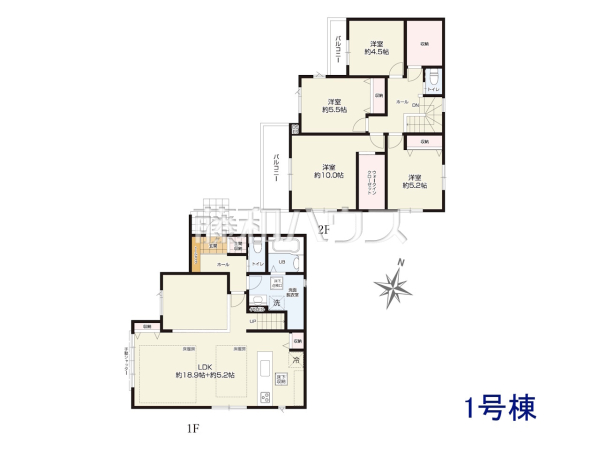 1号棟　間取図　【練馬区東大泉６丁目】