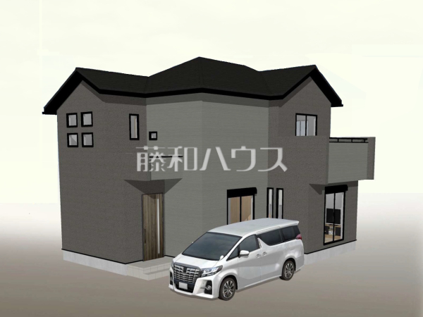 建物プラン例（北西パース・外観）　【東村山市野口町３丁目】　[参考プラン] 建物価格：2,450万円（税込）　建物面積：99.36m&sup2;