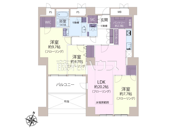 間取図　【アトモスももち】