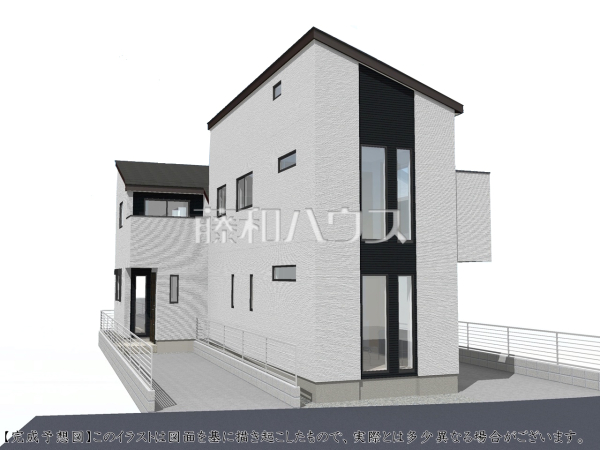 ≪2号地（建物奥側）　建物プラン例（パース・外観）≫　【府中市西府町４丁目】