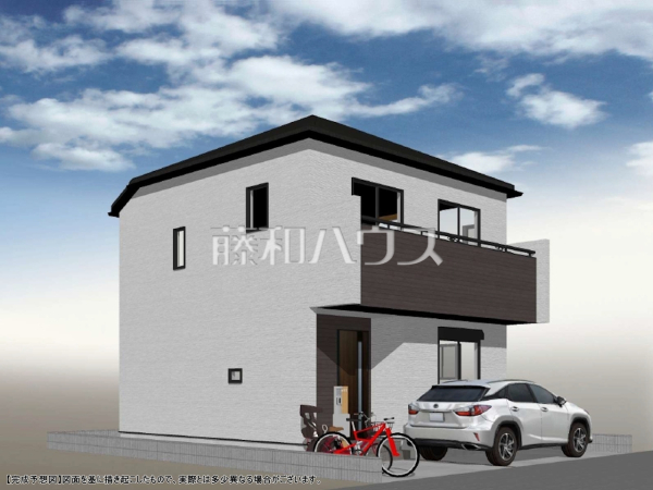 建物プラン例（外観写真）　【練馬区大泉学園町６丁目】　[参考プラン] 建物価格：2,032万円（税込）　建物面積：78.66m&sup2;