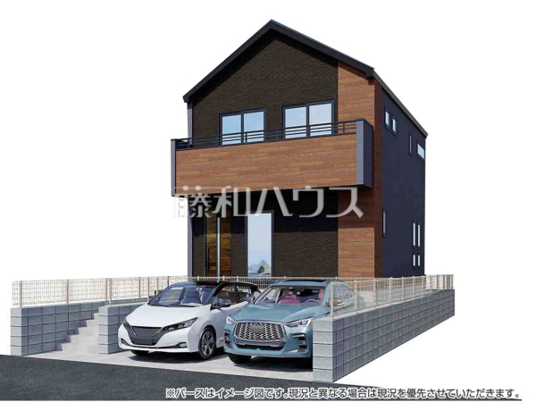 ≪完成予想図（外観）≫建物のプレゼンをさせていただきますので、実際の完成イメージを思い描いていただくことができます。お気軽にお問合せ下さい。　【狛江市西野川４丁目】