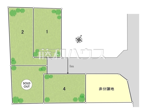 区画図【西東京市下保谷５丁目】「保谷」駅 徒歩8分に全4区画の土地が登場致しました！