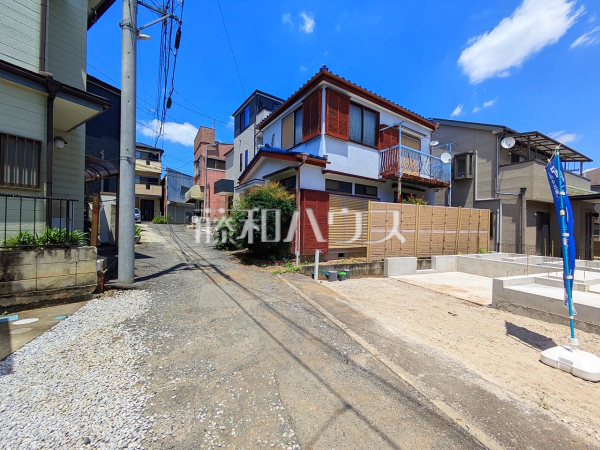 接道状況および現場風景　【富士見市鶴瀬東２丁目】