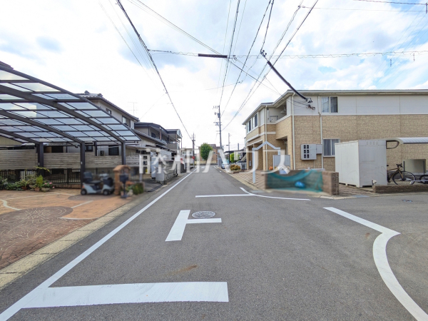接道状況および現場風景　【岩倉市神野町川添】
