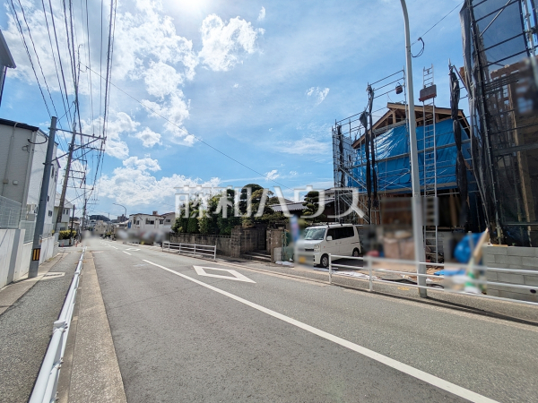 接道状況および現場風景　【福岡市東区舞松原２丁目】