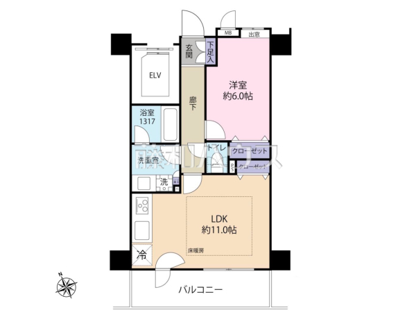 間取図　【グランツ立川錦町Ⅱ】