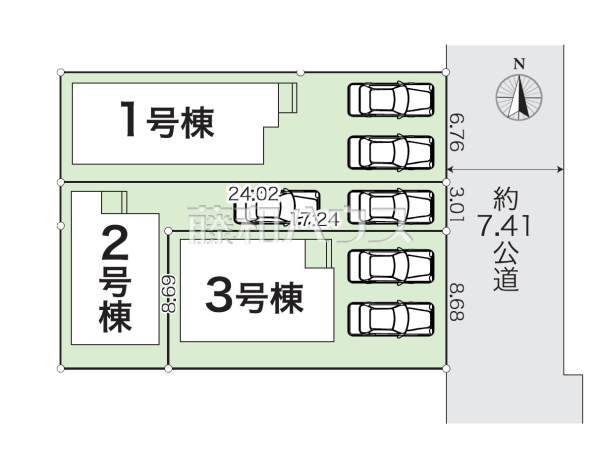 全体区画図　【北名古屋市高田寺東の川】