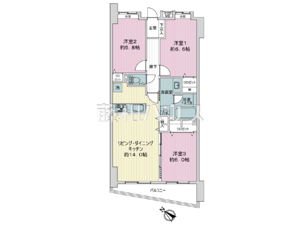 間取図　【ダイアパレス永山ホワイトエレガンス　】