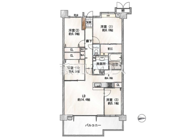 間取図　【パークテラス高宮テラスサイド】
