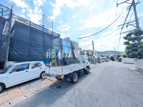 1号棟　接道状況および現場風景　【福岡市城南区樋井川７丁目】