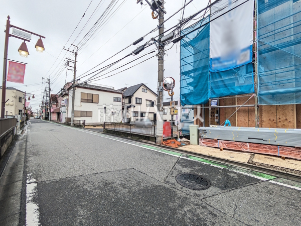 接道状況および現場風景　【富士見市鶴瀬東２丁目】