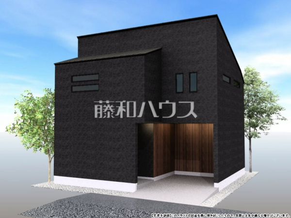 建物プラン例①（パース・外観）　【日野市大字日野】　[参考プラン] 建物価格：1,800万円（税込）　建物面積：88.19m&sup2;