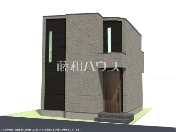 建物プラン例（外観写真）　【調布市国領町７丁目】　[参考プラン] 建物価格：2,200万円（税込）　建物面積：50.22m&sup2;