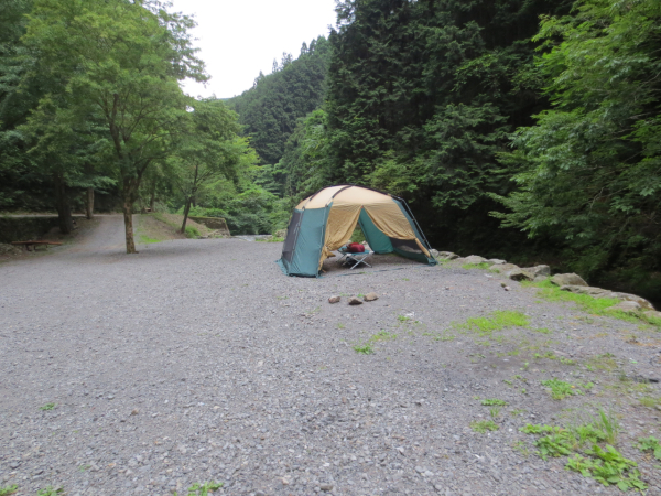 大岳キャンプ場。夏には近くで蛍が鑑賞できます。