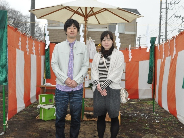 地鎮祭の時に。ご夫婦で。