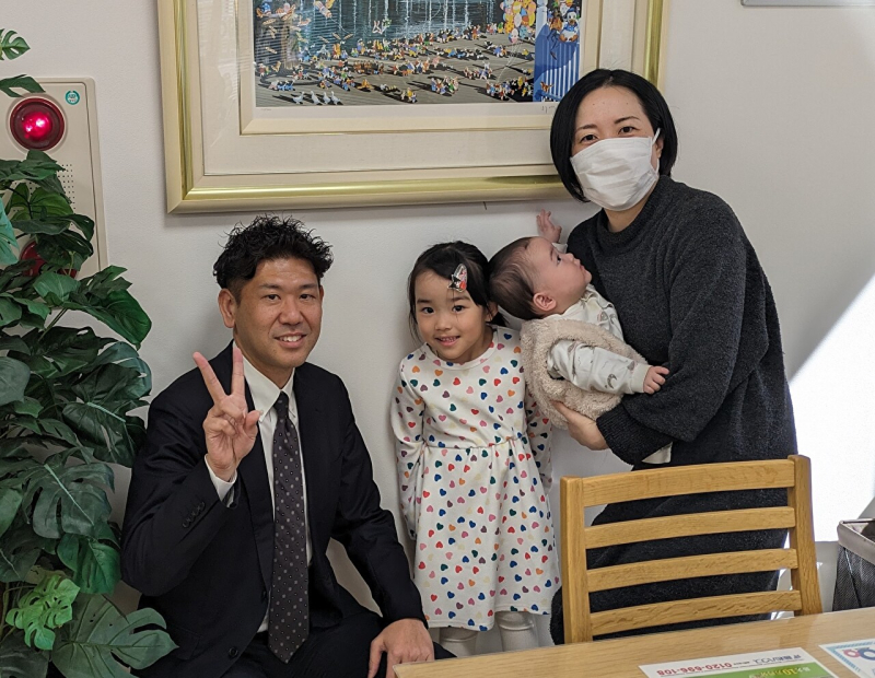 鍵の引渡しにお子様達にもお越しいただきました。