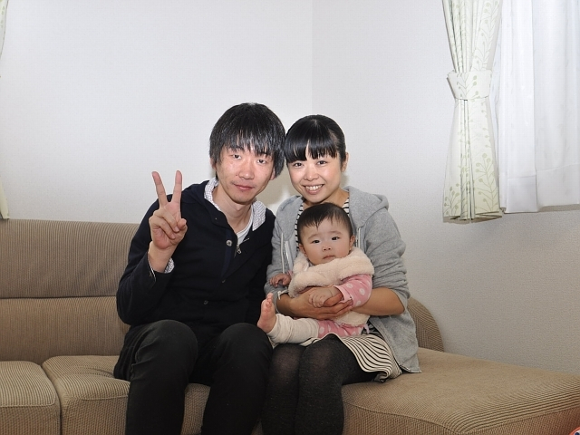 最後に家族３人でピース!!