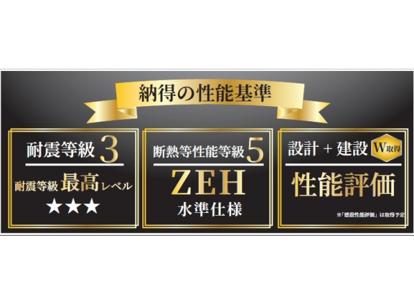 住宅性能評価W取得・耐震等級3を取得 住宅性能評価W取得・耐震等級3を取得