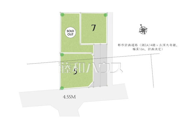 全体区画図 【調布市深大寺南町5丁目】 全体区画図 【調布市深大寺南町5丁目】