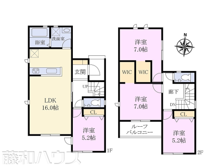 1号棟 間取図 【春日井市気噴町5丁目】