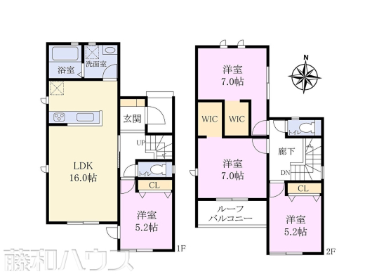 1号棟 間取図 【春日井市気噴町5丁目】