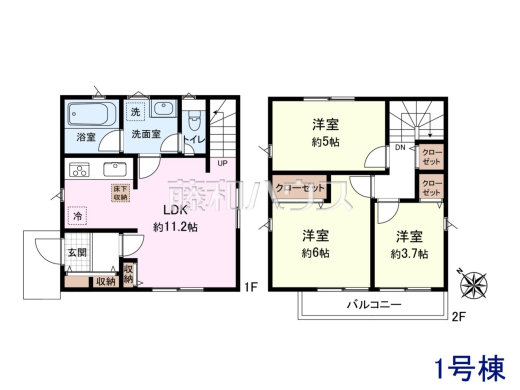 間取図 床下には収納スペースも確保。収納が豊富な住まいです 【新座市片山2丁目】