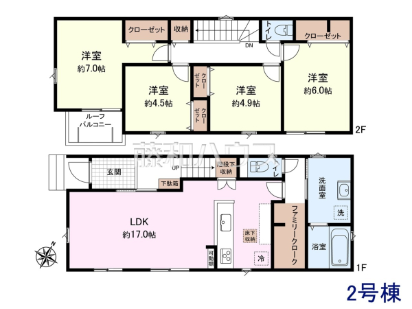2号棟 間取図 【春日井市岩成台7丁目】 2号棟 間取図 【春日井市岩成台7丁目】