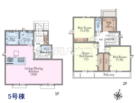 5号棟 間取図 【西東京市芝久保町3丁目】 周辺環境はもちろん、日当たりや設備仕様など、実際に行ってみないと分からないことも多くございます。営業担当がご案内いたしますので、お気軽にお問い合わせください。