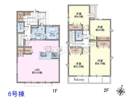 6号棟 間取図 【西東京市芝久保町3丁目】 見学はしたいけど、なかなか時間が取れない・・・そんな方に出勤前や仕事終わりにマイホームを見学できるサポートをいたします。