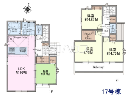 17号棟 間取図 【西東京市芝久保町3丁目】 見学はしたいけど、なかなか時間が取れない・・・そんな方に出勤前や仕事終わりにマイホームを見学できるサポートをいたします。