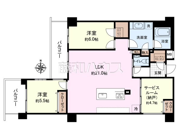 ≪間取図≫ご家族が集うリビングは広さゆったり約21帖☆【ミオカステーロ狛江アンバーコート】 ≪間取図≫ご家族が集うリビングは広さゆったり約21帖☆【ミオカステーロ狛江アンバーコート】