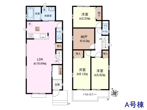 A号棟 間取図 【小牧市安田町】 A号棟 間取図 【小牧市安田町】