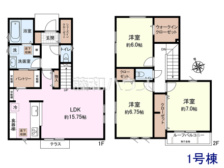 1号棟 間取図 【八王子市元横山町1丁目】