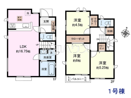 1号棟 間取図 【日野市程久保2丁目】/撮影日2025/07/28