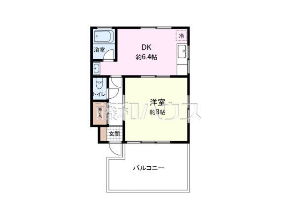 ≪間取図≫奥行のあるワイドバルコニーのあるプラン【カメヤビル】 ≪間取図≫奥行のあるワイドバルコニーのあるプラン【カメヤビル】