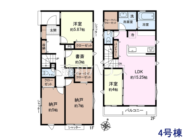 4号棟 間取図 【東村山市秋津町2丁目】 4号棟 間取図 【東村山市秋津町2丁目】