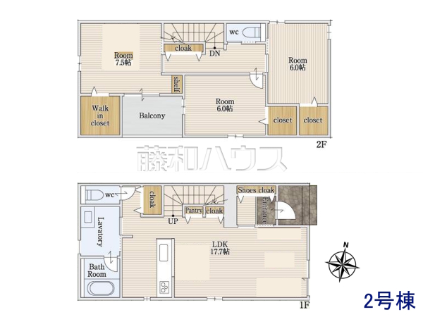 2号棟 間取図 【名古屋市守山区森孝1丁目】 2号棟 間取図 【名古屋市守山区森孝1丁目】