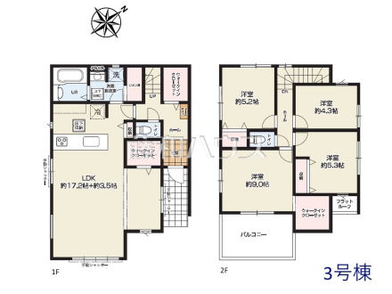 3号棟 間取図 【志木市中宗岡5丁目】