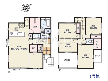 1号棟 間取図 【志木市中宗岡5丁目】