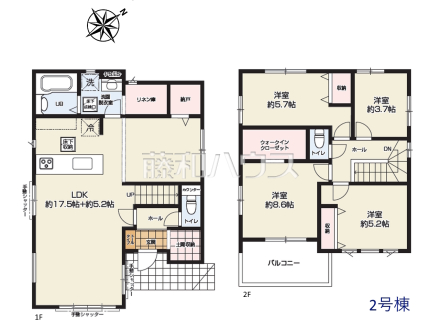 2号棟 間取図 【志木市中宗岡5丁目】