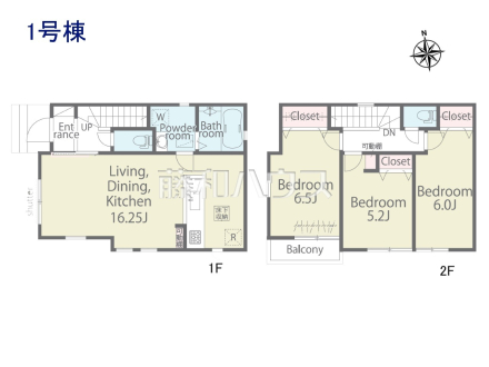 1号棟 間取図 【小平市上水南町2丁目】