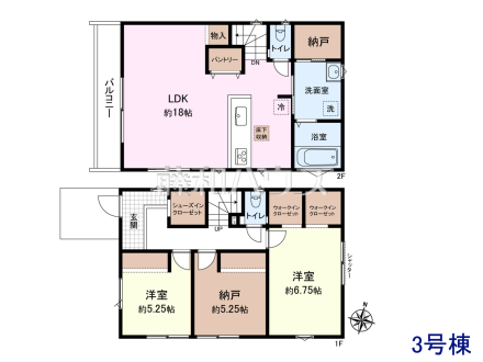 3号棟 間取図 【三鷹市北野2丁目】