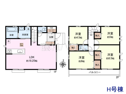 ≪H号棟 間取図≫大容量の土間収納で玄関を綺麗に保てます◎ 【府中市日新町5丁目】
