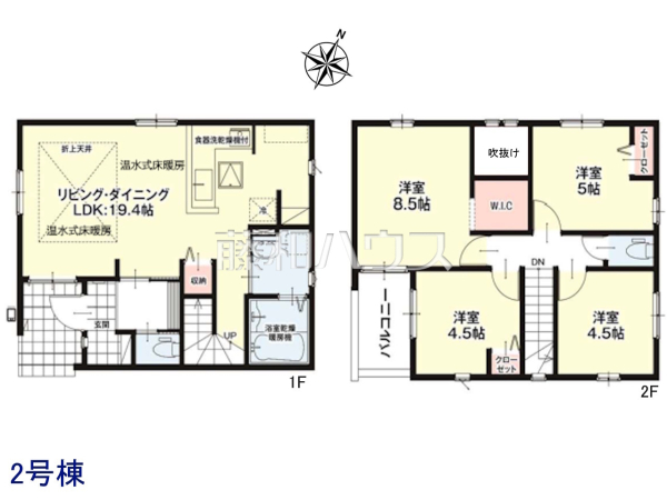 2号棟 間取図 【八王子市廿里町】 2号棟 間取図 【八王子市廿里町】