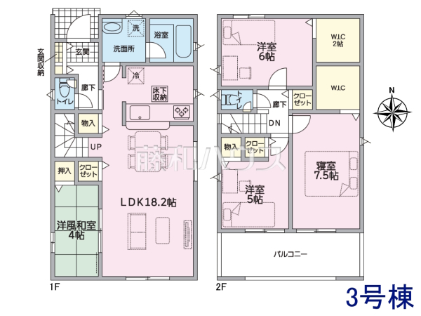 3号棟 間取図 【春日井市白山町3丁目】 3号棟 間取図 【春日井市白山町3丁目】