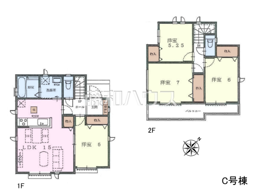 C号棟 間取図 【春日井市八事町1丁目】