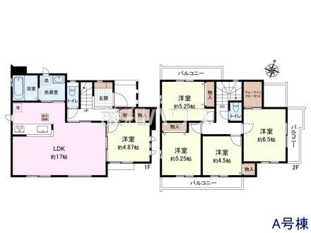 間取図 対面式のカウンターキッチンは、いつでもご家族を感じられる空間作りの重要ポイントになりそうです 【練馬区南大泉2丁目】